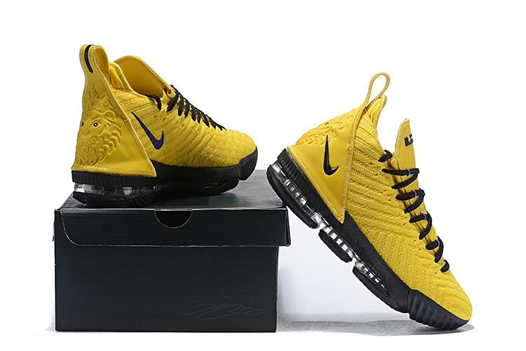 2019 Nike LeBron 16 Yellow Black Basketball Shoes
